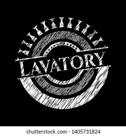 Lavatory chalkboard emblem. Vector Illustration. Detailed.