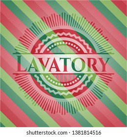 Lavatory christmas colors style badge. Vector Illustration. Detailed.