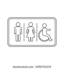 Lavatory Icon. Rest Room Signage. Toilet Symbol Vector Illustration Logo Template.