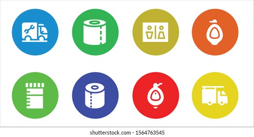 lavatory icon set. 8 filled lavatory icons.  Simple modern icons about  - Plumber, Urine, Toilet paper, Wc, Urinal