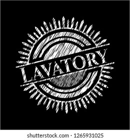 Lavatory on chalkboard