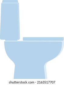 Lavatory Pan Semi Flat Color Vector Object. Full Sized Item On White. Part Of Bathroom Arrangement. Water Closet Simple Cartoon Style Illustration For Web Graphic Design And Animation