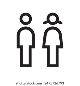 Lavatory and restroom sign for man and women isolated icon graphic vector