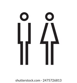 Lavatory and restroom sign for man and women isolated icon graphic vector
