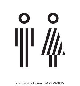 Lavatory and restroom sign for man and women isolated icon graphic vector