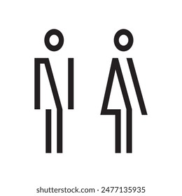 Lavatory and restroom sign for man and women isolated icon graphic vector