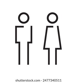 Lavatory and restroom sign for man and women isolated icon graphic vector