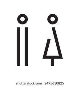 Lavatory and restroom sign for man and women isolated icon graphic vector