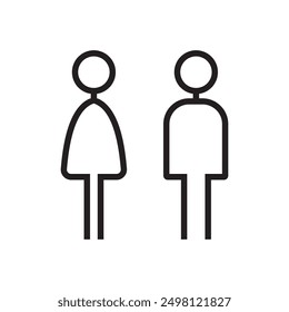 Lavatory and restroom sign for man and women isolated icon graphic vector