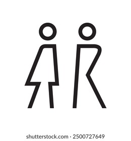 Lavatory and restroom sign for man and women isolated icon graphic vector