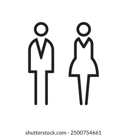 Lavatory and restroom sign for man and women isolated icon graphic vector