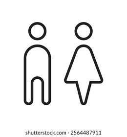 Lavatory and restroom sign for man and women isolated icon graphic vector