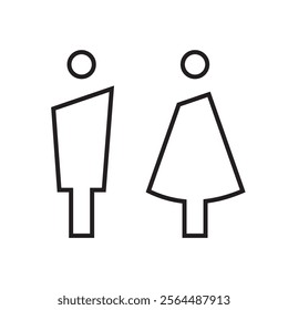 Lavatory and restroom sign for man and women isolated icon graphic vector