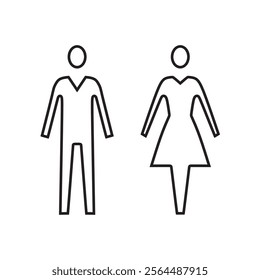 Lavatory and restroom sign for man and women isolated icon graphic vector