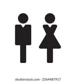 Lavatory and restroom sign for man and women isolated icon graphic vector