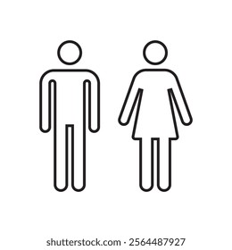 Lavatory and restroom sign for man and women isolated icon graphic vector