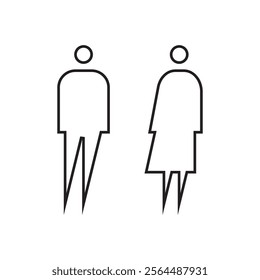 Lavatory and restroom sign for man and women isolated icon graphic vector