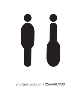 Lavatory and restroom sign for man and women isolated icon graphic vector