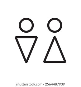 Lavatory and restroom sign for man and women isolated icon graphic vector