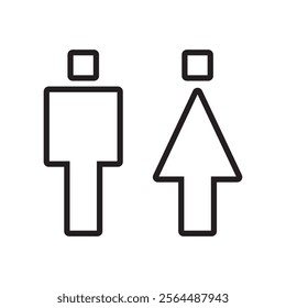 Lavatory and restroom sign for man and women isolated icon graphic vector