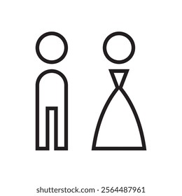 Lavatory and restroom sign for man and women isolated icon graphic vector