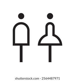 Lavatory and restroom sign for man and women isolated icon graphic vector