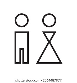 Lavatory and restroom sign for man and women isolated icon graphic vector