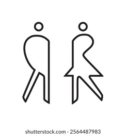 Lavatory and restroom sign for man and women isolated icon graphic vector