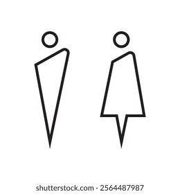 Lavatory and restroom sign for man and women isolated icon graphic vector