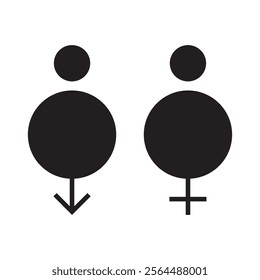 Lavatory and restroom sign for man and women isolated icon graphic vector