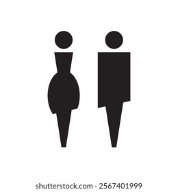 Lavatory and restroom sign for man and women isolated icon graphic vector