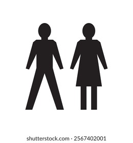 Lavatory and restroom sign for man and women isolated icon graphic vector