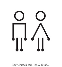 Lavatory and restroom sign for man and women isolated icon graphic vector