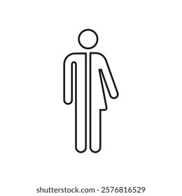 Lavatory and restroom sign for man and women isolated icon graphic vector