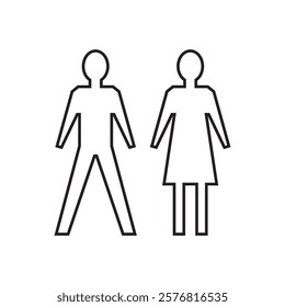 Lavatory and restroom sign for man and women isolated icon graphic vector