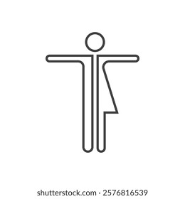 Lavatory and restroom sign for man and women isolated icon graphic vector