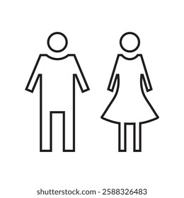 Lavatory and restroom sign for man and women isolated icon graphic vector	