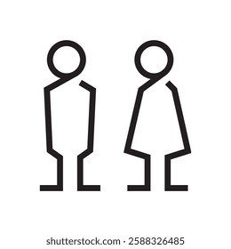 Lavatory and restroom sign for man and women isolated icon graphic vector	