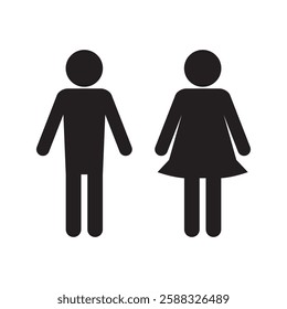 Lavatory and restroom sign for man and women isolated icon graphic vector	