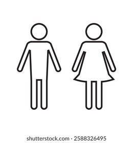 Lavatory and restroom sign for man and women isolated icon graphic vector	