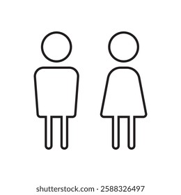 Lavatory and restroom sign for man and women isolated icon graphic vector	