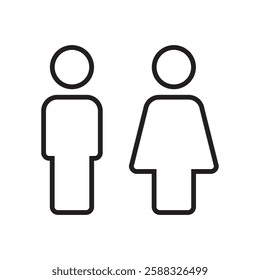 Lavatory and restroom sign for man and women isolated icon graphic vector	