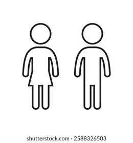 Lavatory and restroom sign for man and women isolated icon graphic vector	