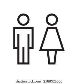 Lavatory and restroom sign for man and women isolated icon graphic vector	