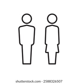 Lavatory and restroom sign for man and women isolated icon graphic vector	