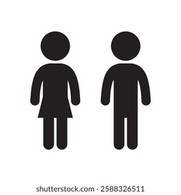 Lavatory and restroom sign for man and women isolated icon graphic vector	