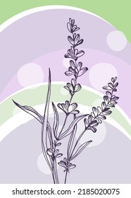 Lavender Abstract Hand Painted Illustrations for Wall Decoration, Postcard, Social Media Banner, Brochure Cover Design Background. Modern Abstract Painting Artwork. Vector Pattern