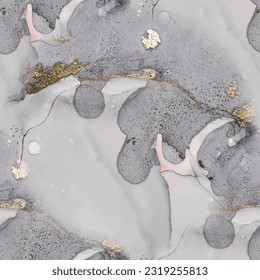 Lavender Alcohol Ink Background. Blue Wall Seamless Texture. Modern Seamless Repeat. Marble Water Color. Gold Alcohol Ink Marble. Floor Marble Watercolor. Gold Ink Paint. Blue Seamless Background.