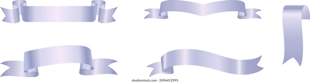 Lavender award ribbon banners for text. Blank Lavender award Ribbon Collection Pack Template. Collection of Different Empty Lavender Ribbon and Label Design. Vector of various shapes