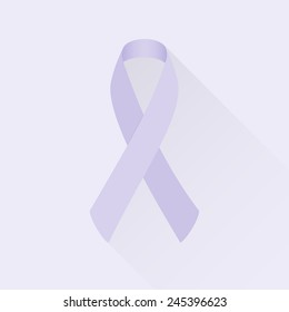 Lavender awareness ribbon (all kinds of cancer). Flat design svg